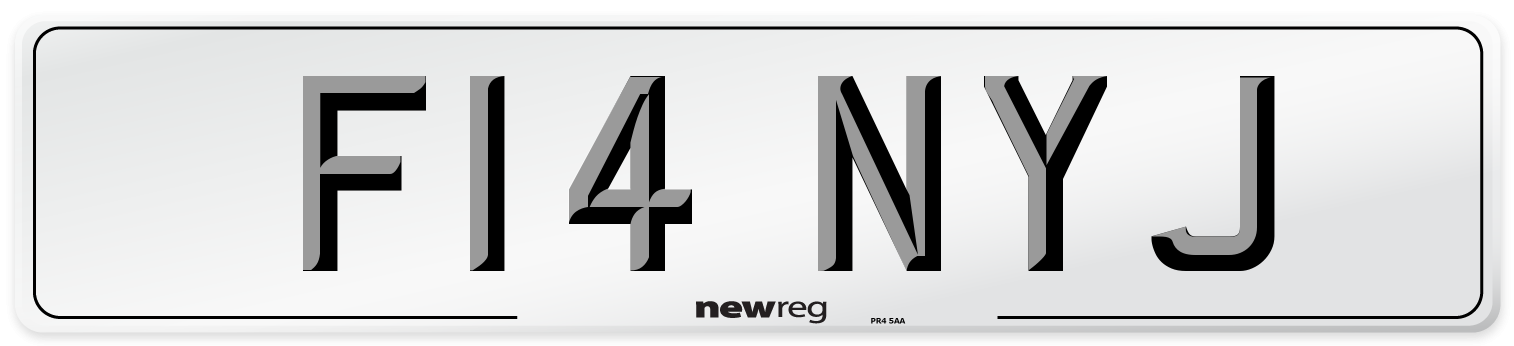 F14 NYJ Number Plate from New Reg